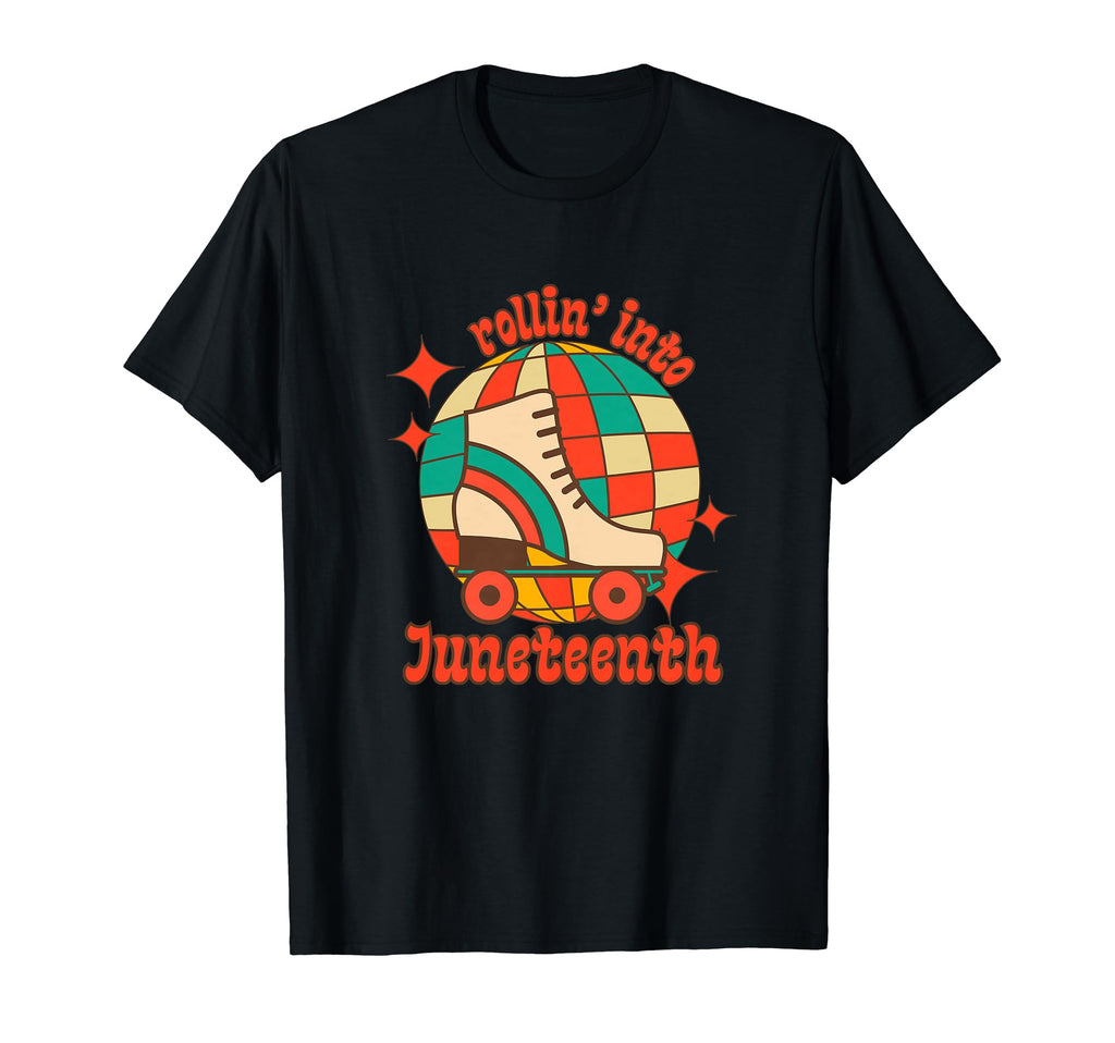 Juneteenth Roller Skate Disco Ball T-Shirt - Minimalist Print Unisex - T-Shirt, Sweatshirt, Hoodie