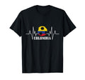 Colombia Heartbeat Colombian Flag Fan T-Shirt - Graphic Print for Adults - T-Shirt, Sweatshirt, Hoodie