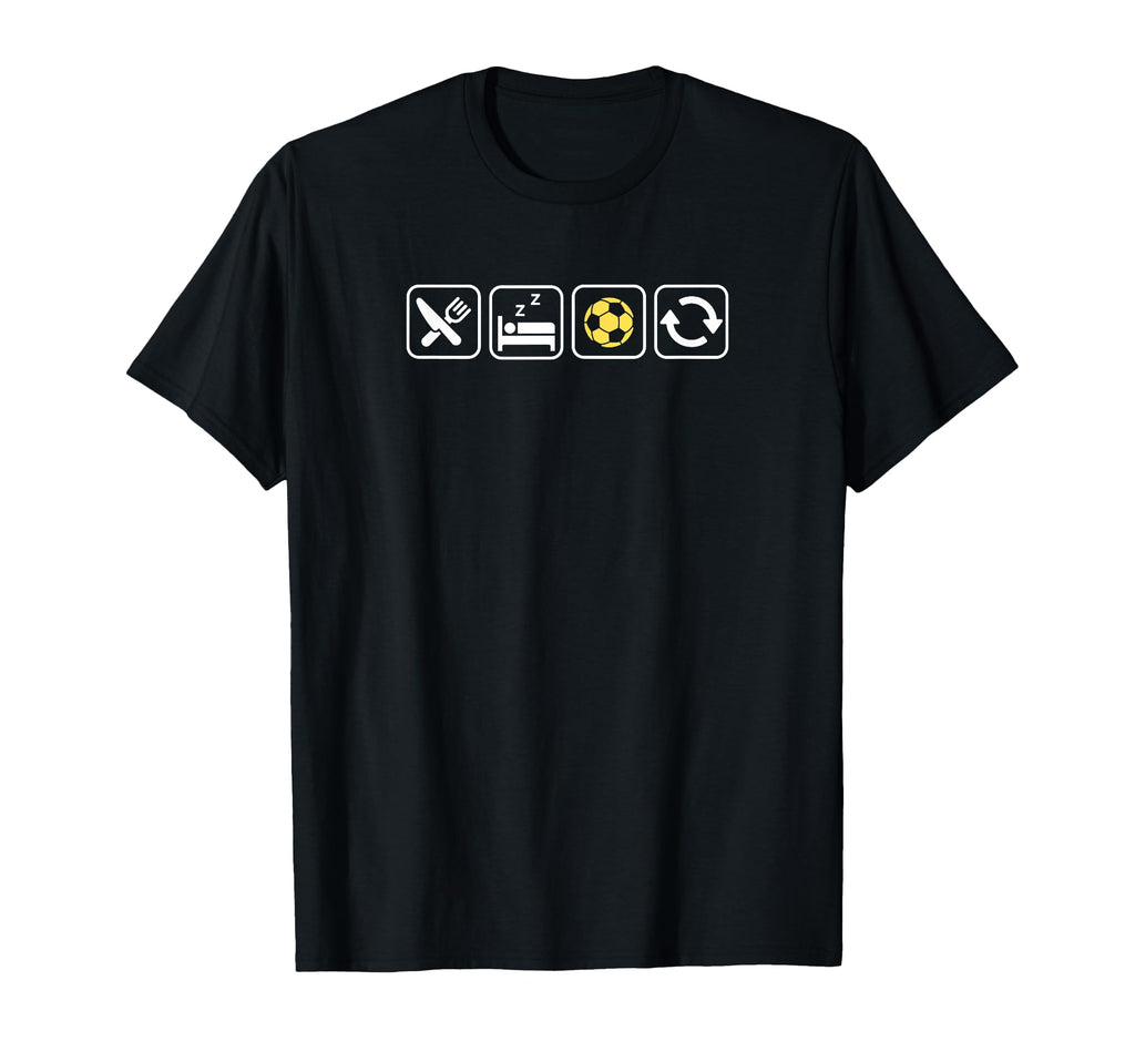 Eat Sleep Soccer Repeat Fun Soccer T-Shirt - Aesthetic Graphic Men Women - T-Shirt, Sweatshirt, Hoodie