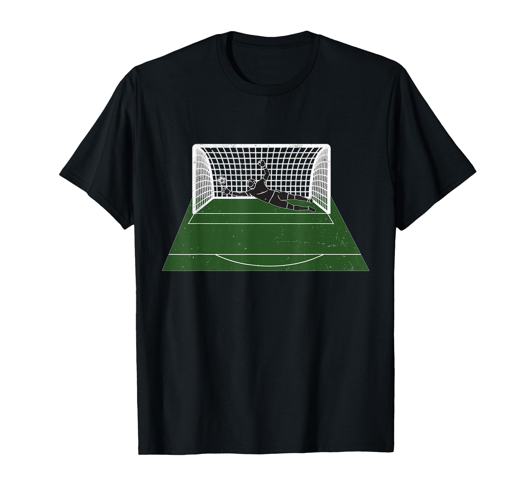 Goalkeeper Save Pitch Goal Net Soccer T-Shirt - Unique Graphic for Adults - T-Shirt, Sweatshirt, Hoodie