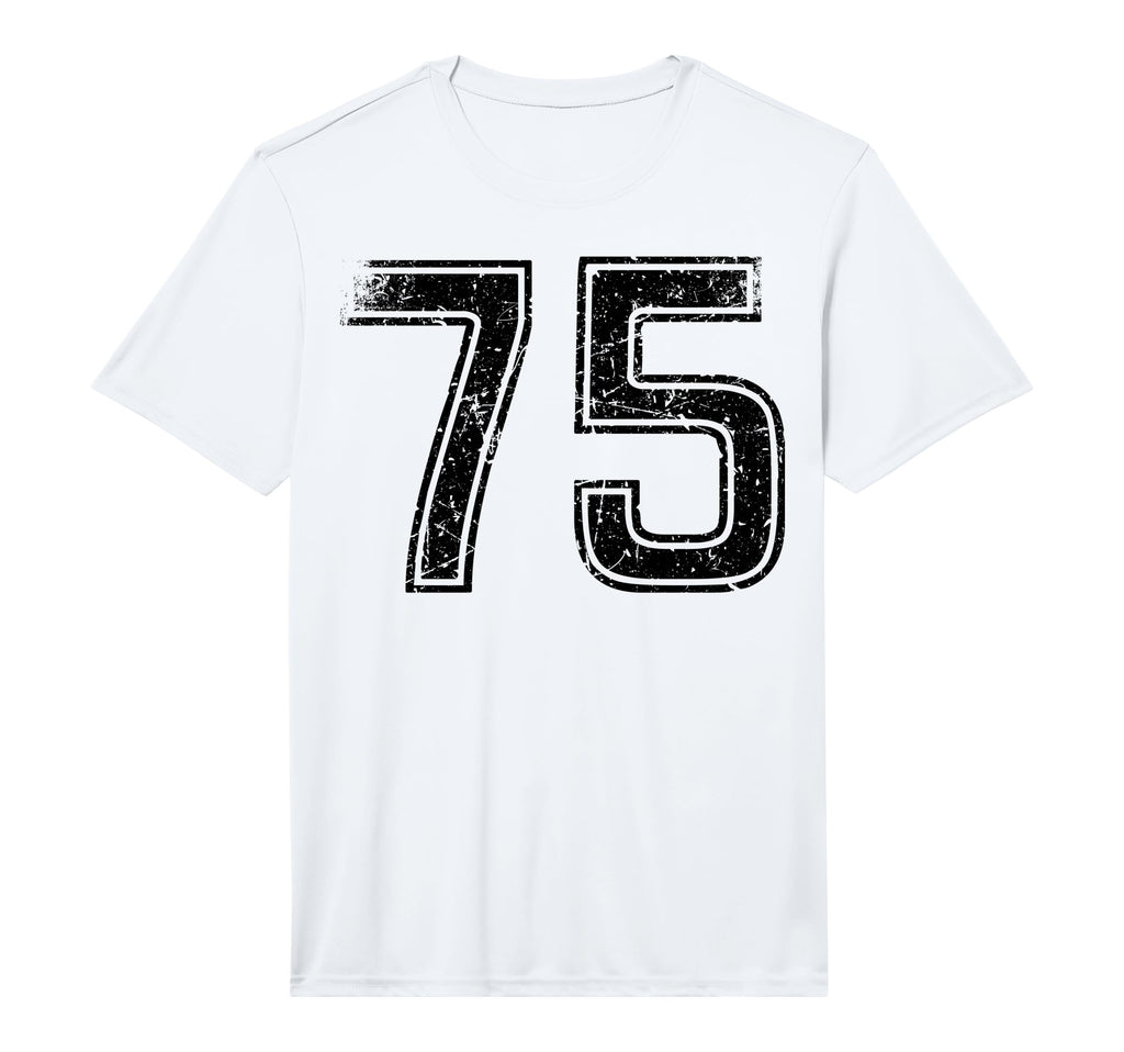Black Sports Team Number 75 Performance T-Shirt - Unique Graphic for Adults - T-Shirt, Sweatshirt, Hoodie