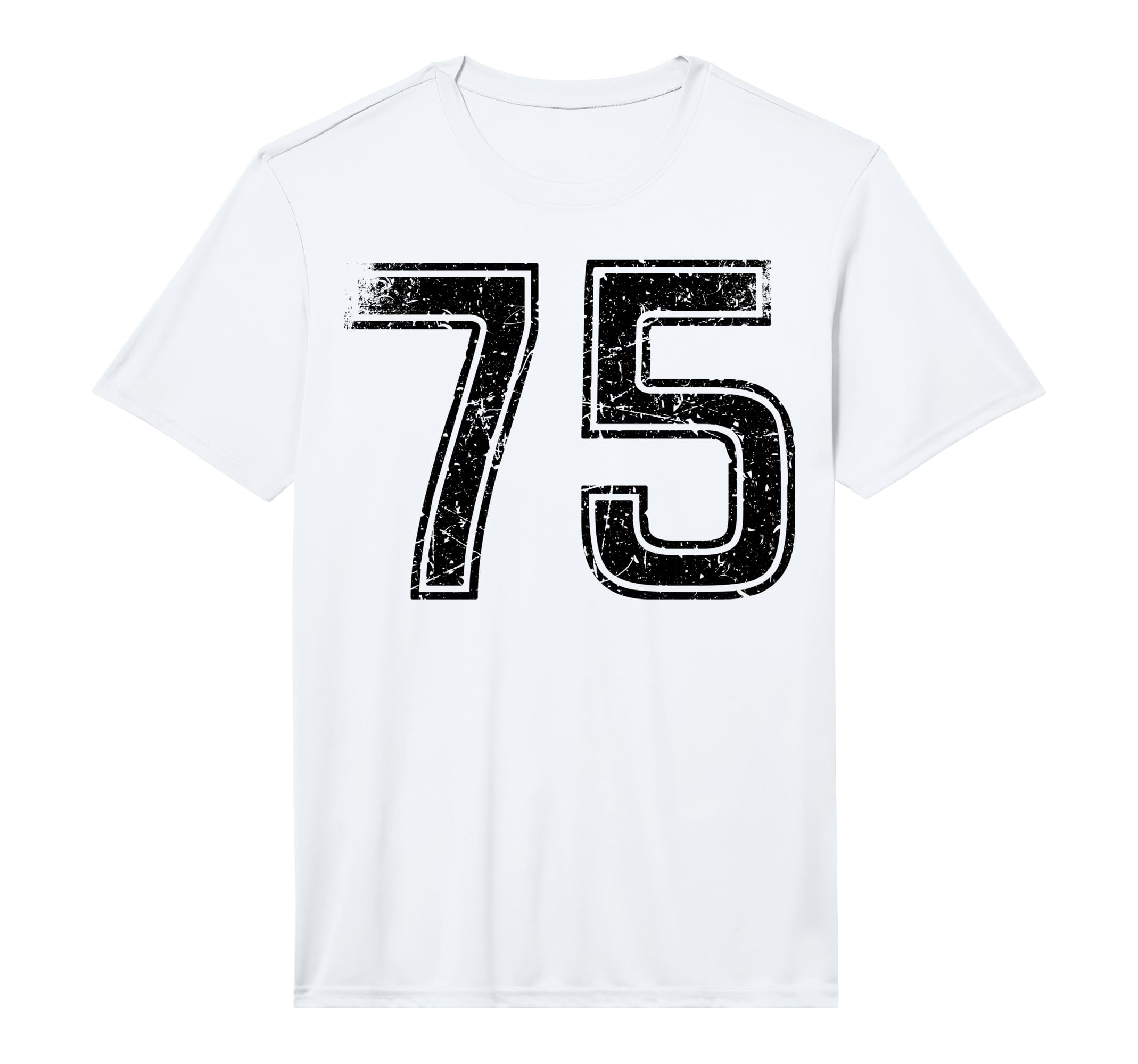 Black Sports Team Number 75 Performance T-Shirt - Unique Graphic for Adults - T-Shirt, Sweatshirt, Hoodie