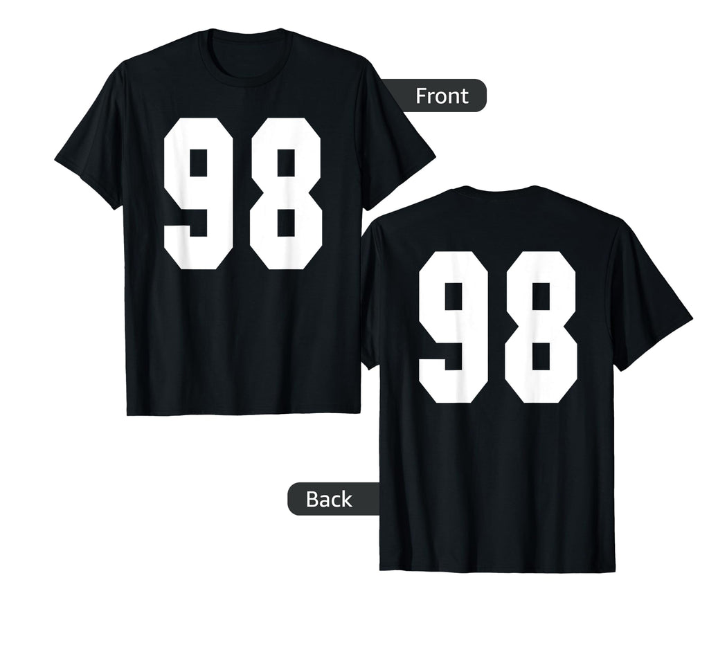 98 Team Sports Jersey Front Back T-Shirt - Aesthetic Graphic for Adults - T-Shirt, Sweatshirt, Hoodie