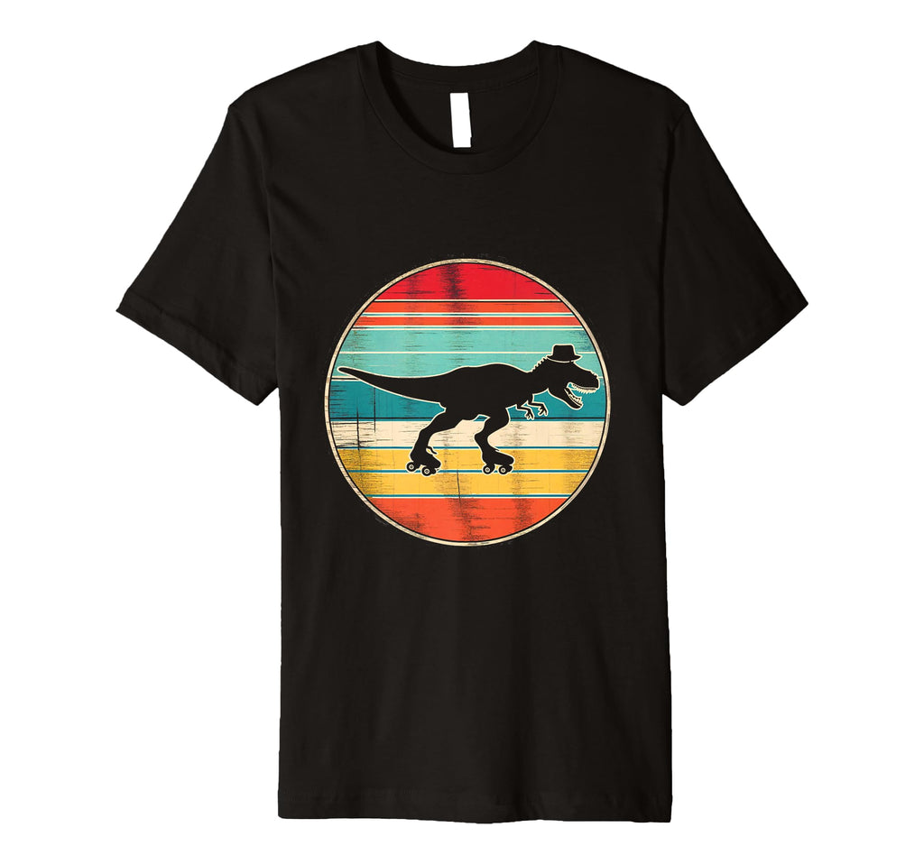 Roller Skating Dinosaur T Rex T-Shirt - Fun Novelty Design for Adults - T-Shirt, Sweatshirt, Hoodie