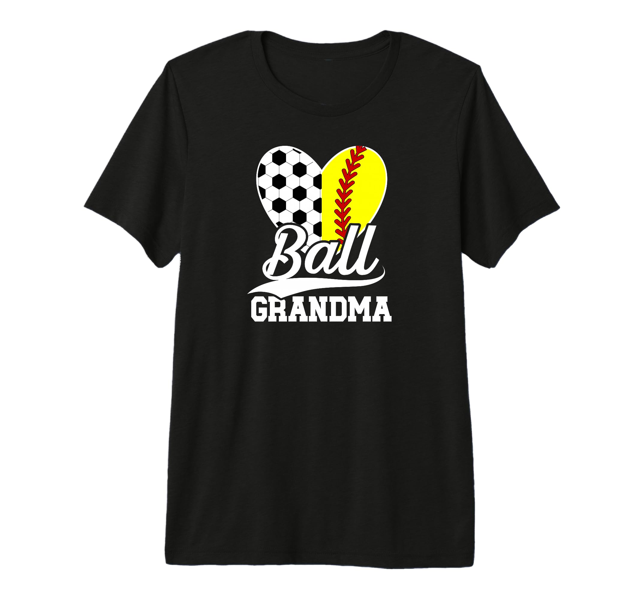 Ball Grandma Heart Soccer Softball T-Shirt - Minimalist Print Unisex - T-Shirt, Sweatshirt, Hoodie