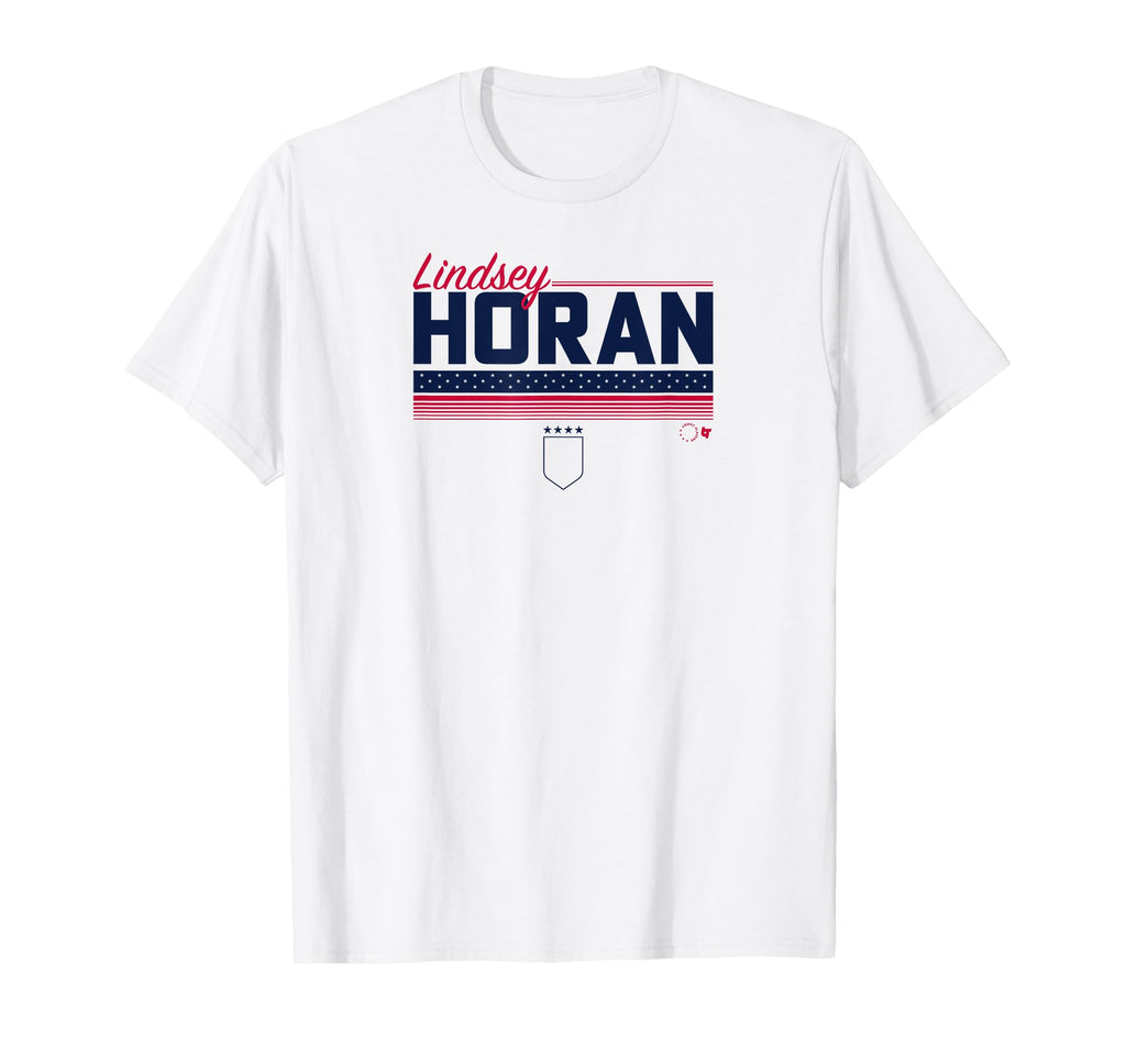 Lindsey Horan Stripe Uswntpa Usa Soccer T-Shirt - Custom Art Print Unisex - T-Shirt, Sweatshirt, Hoodie