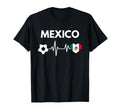 Mexico Flag Heartbeat Soccer T-Shirt - Casual Everyday Wear Men Women - T-Shirt, Sweatshirt, Hoodie