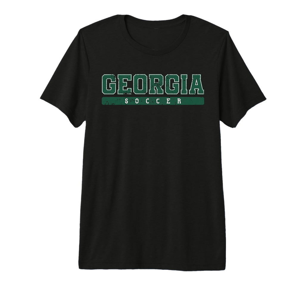 Georgia Soccer Green Text Tri Blend T-Shirt - Graphic Print Unisex - T-Shirt, Sweatshirt, Hoodie