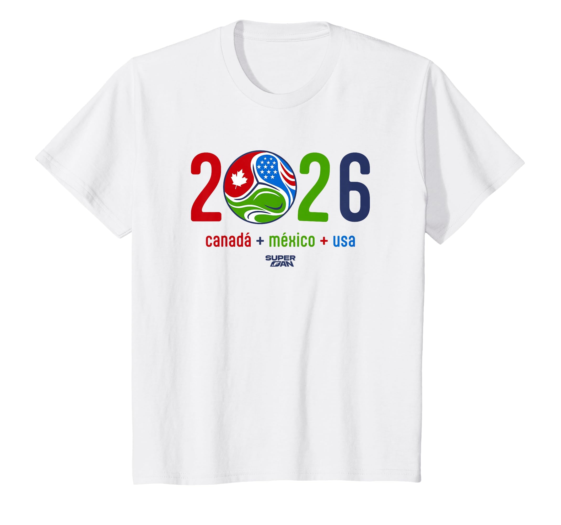 Superfan 2026 Canada Mexico Usa Soccer T-Shirt - Graphic Print Men Women - T-Shirt, Sweatshirt, Hoodie