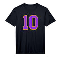 Number 10 Sports Team Yellow Purple T-Shirt - Graphic Print for Adults - T-Shirt, Sweatshirt, Hoodie