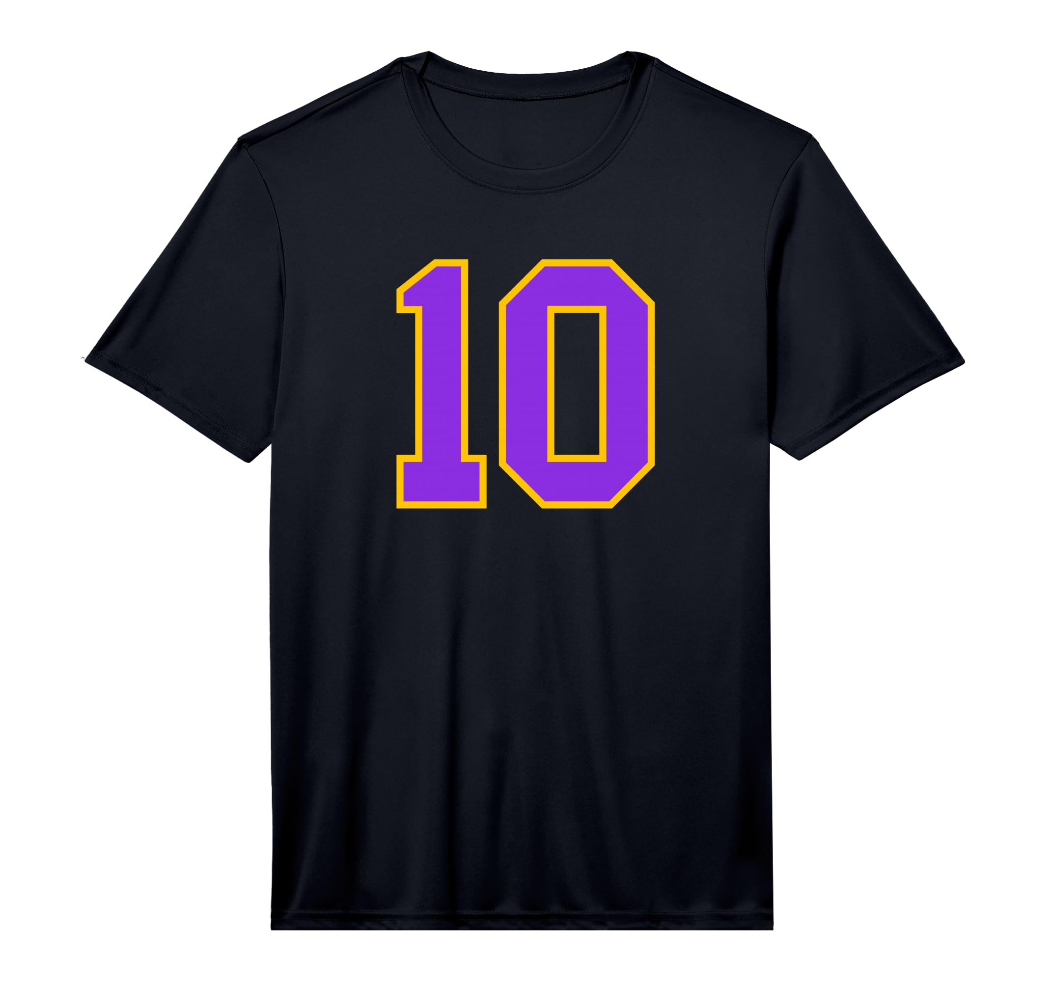 Number 10 Sports Team Yellow Purple T-Shirt - Graphic Print for Adults - T-Shirt, Sweatshirt, Hoodie