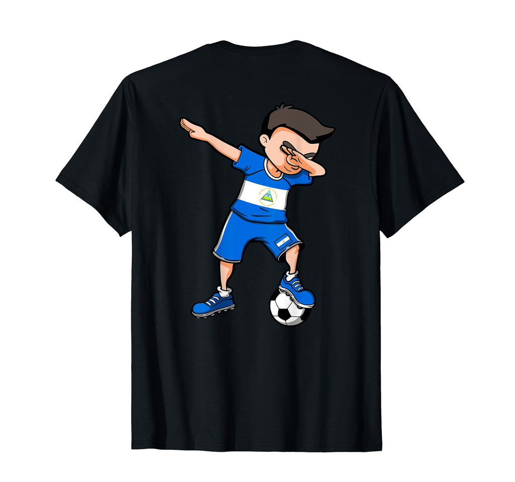 Dabbing Soccer Nicaragua Jersey T-Shirt - Aesthetic Graphic Men Women - T-Shirt, Sweatshirt, Hoodie