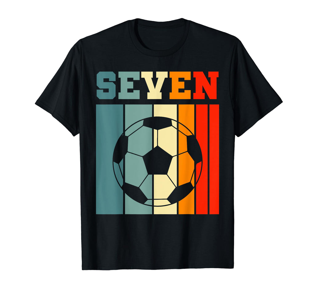 Seven 7Th Soccer Birthday Party 7 Years T-Shirt - Minimalist Print Unisex - T-Shirt, Sweatshirt, Hoodie