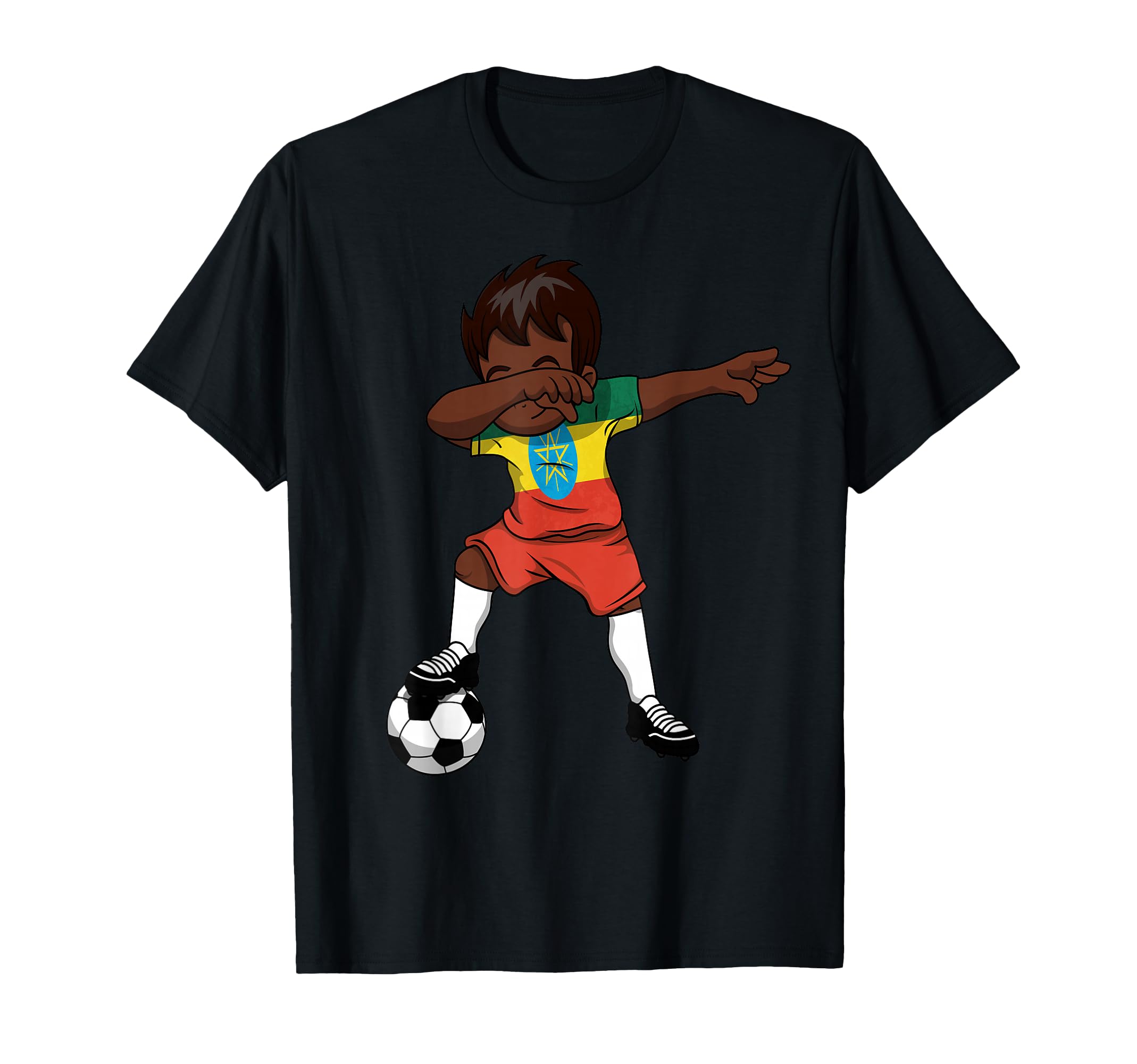 Dabbing Soccer Football Ethiopia T-Shirt - Novelty Apparel Men Women - T-Shirt, Sweatshirt, Hoodie