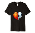 Basketball Soccer Heart T-Shirt - Aesthetic Graphic Men Women - T-Shirt, Sweatshirt, Hoodie