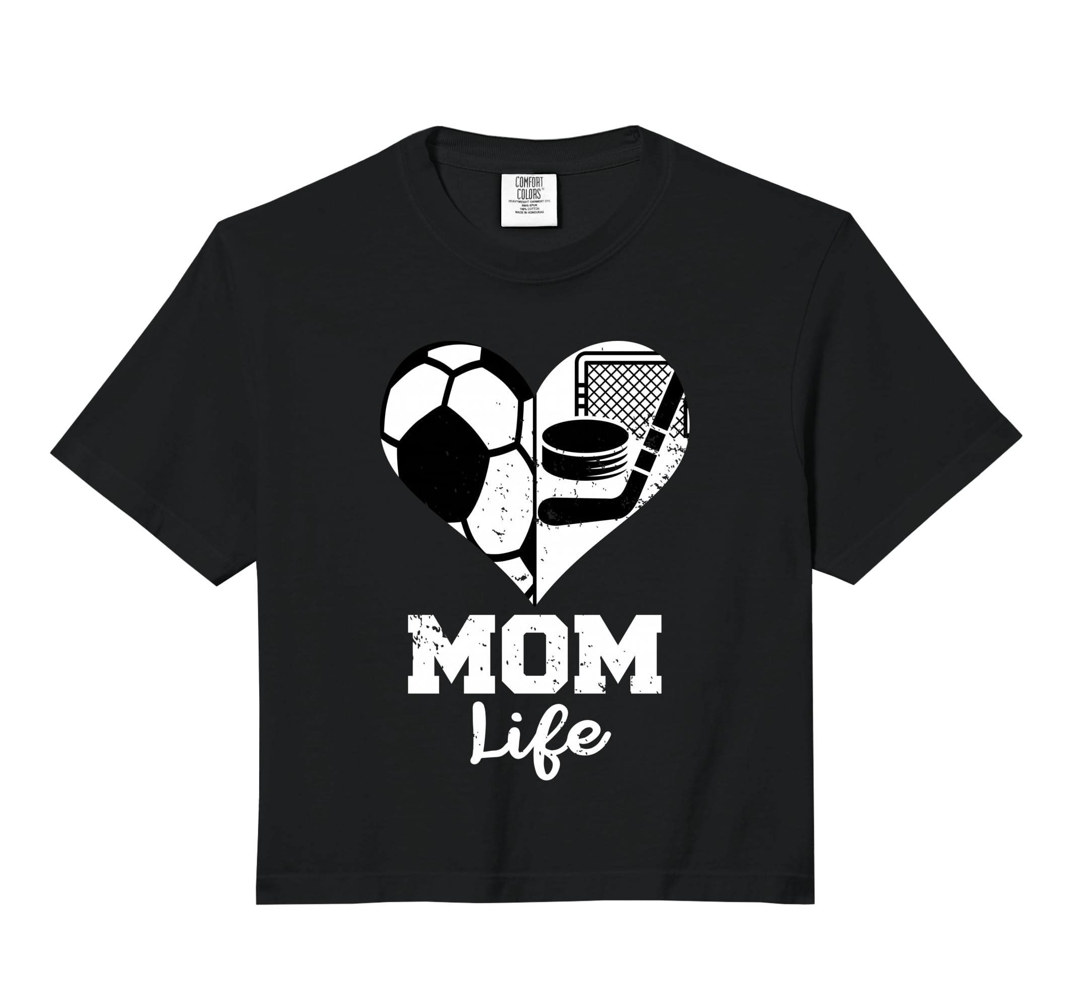 Mom Life Heart Funny Soccer Hockey Sweatshirt - Trendy Graphic for Adults - T-Shirt, Sweatshirt, Hoodie