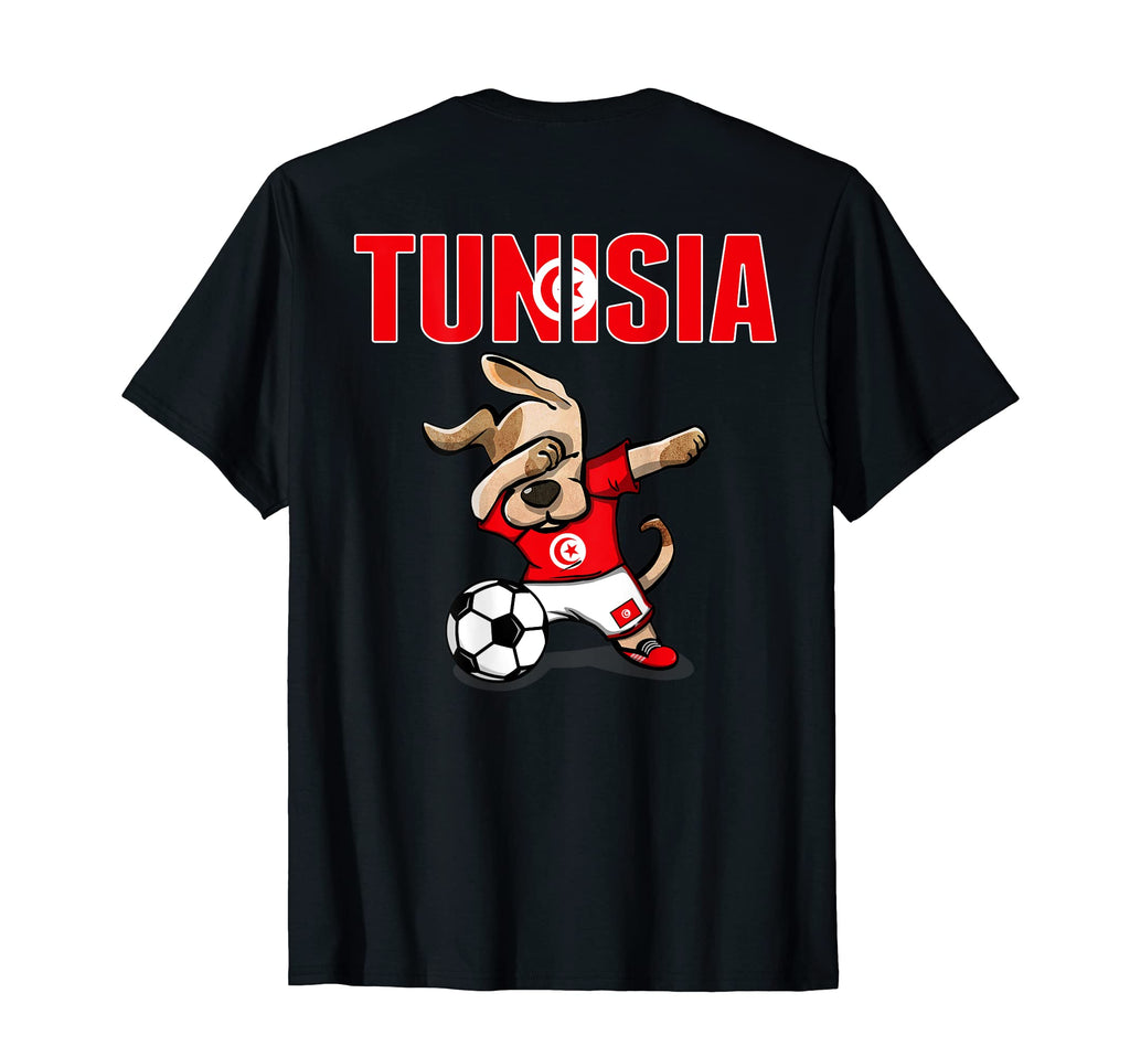 Dabbing Dog Tunisia Soccer Lovers T-Shirt - Fun Novelty Design Unisex - T-Shirt, Sweatshirt, Hoodie