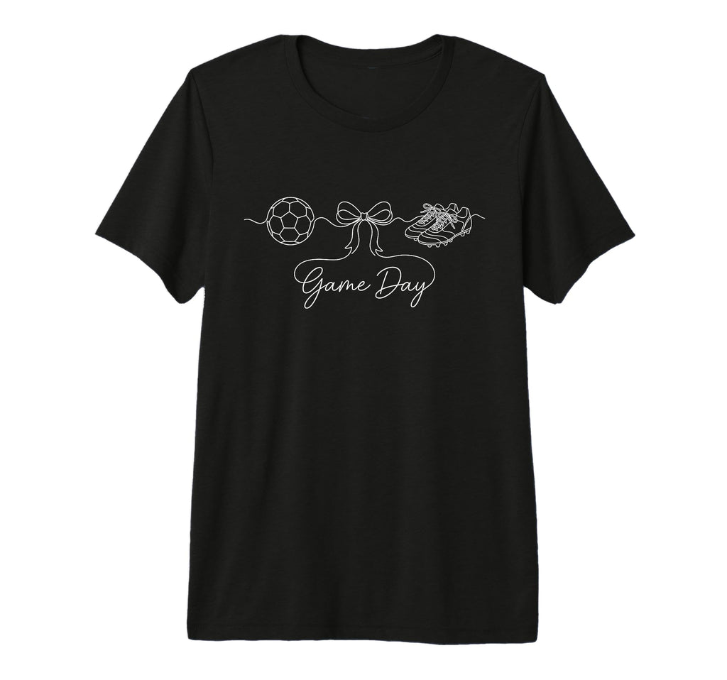 Game Day Soccer Mom Ball Bow T-Shirt - Casual Everyday Wear Men Women - T-Shirt, Sweatshirt, Hoodie
