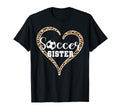 Soccer Sister Leopard Heart Love Soccer T-Shirt - Minimalist Print Unisex - T-Shirt, Sweatshirt, Hoodie