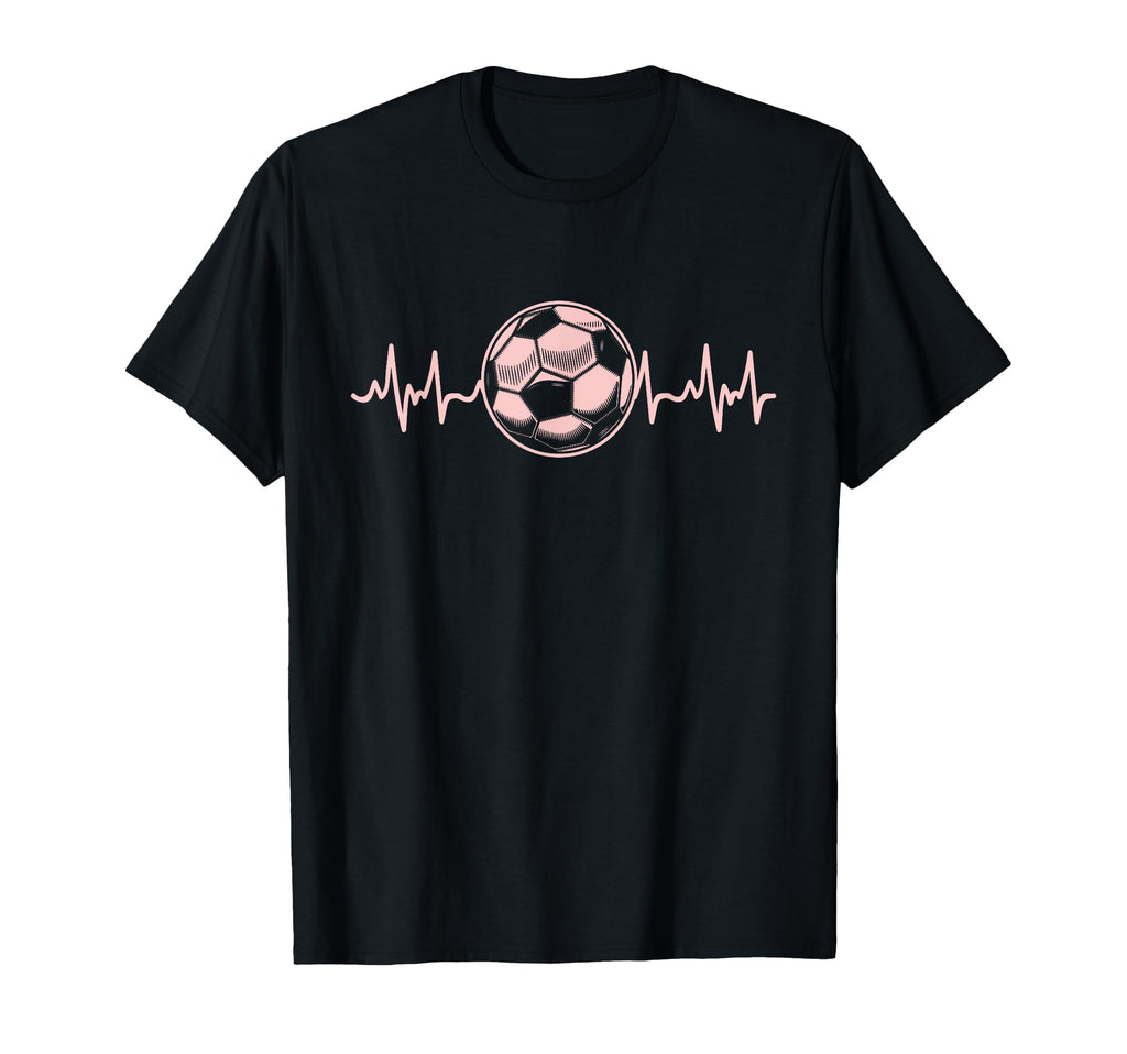 Soccer Heartbeat Sports Pastel T-Shirt - Casual Everyday Wear Men Women - T-Shirt, Sweatshirt, Hoodie