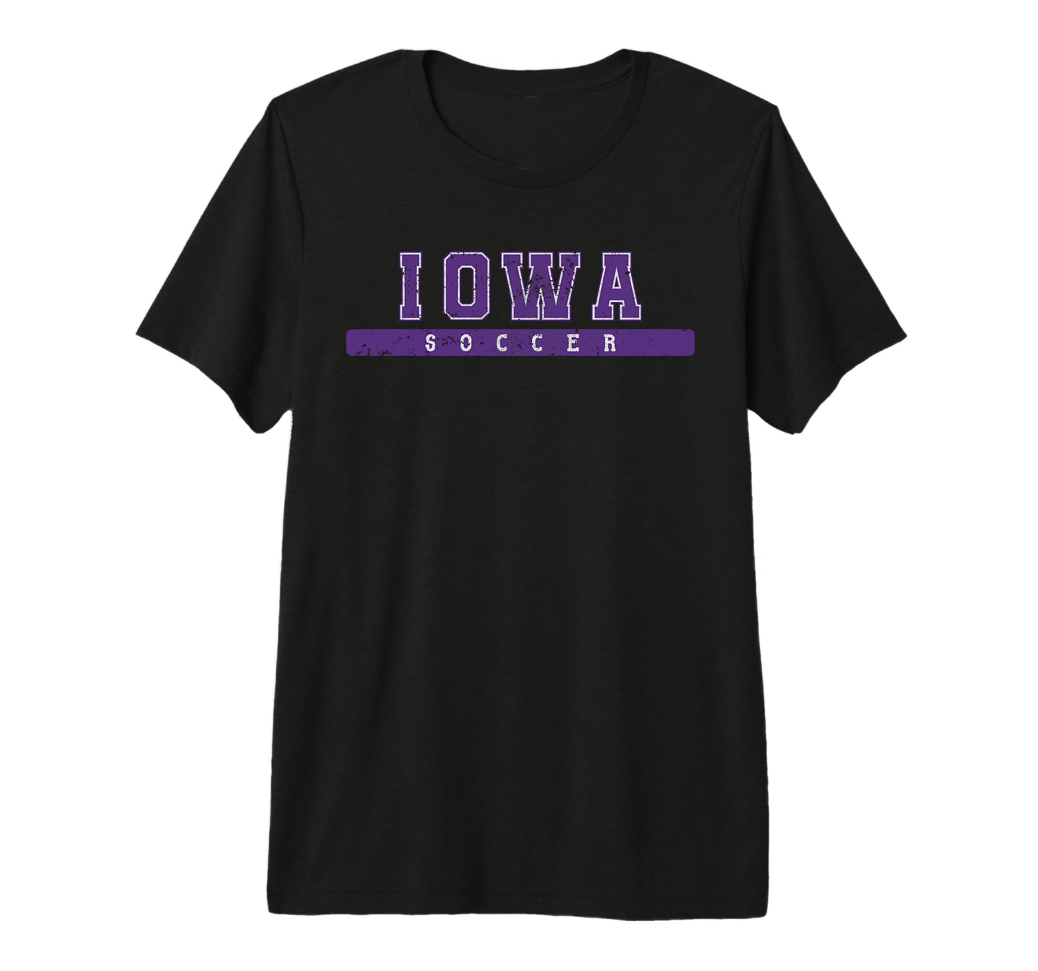 Iowa Soccer Purple Text Tri Blend T-Shirt - Streetwear Style Unisex - T-Shirt, Sweatshirt, Hoodie
