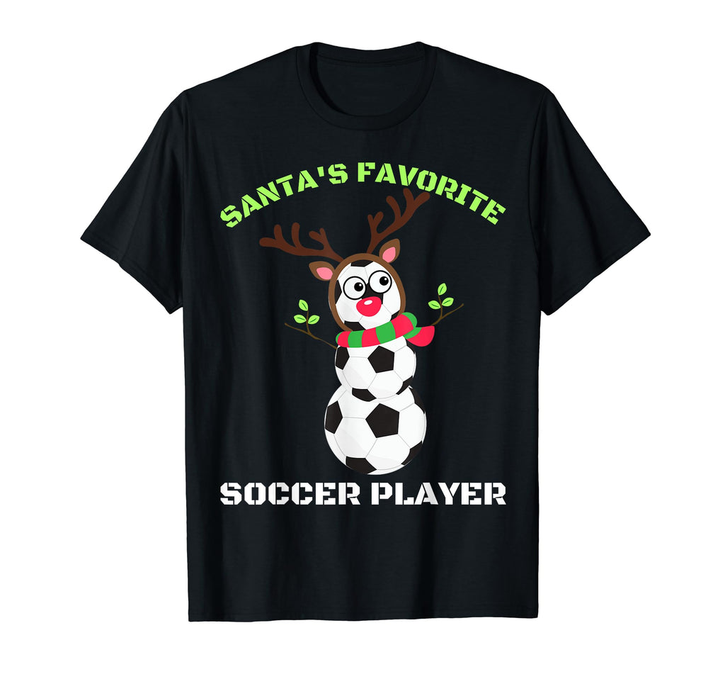 Santas Favorite Soccer Player Ugly T-Shirt - Novelty Apparel for Adults - T-Shirt, Sweatshirt, Hoodie
