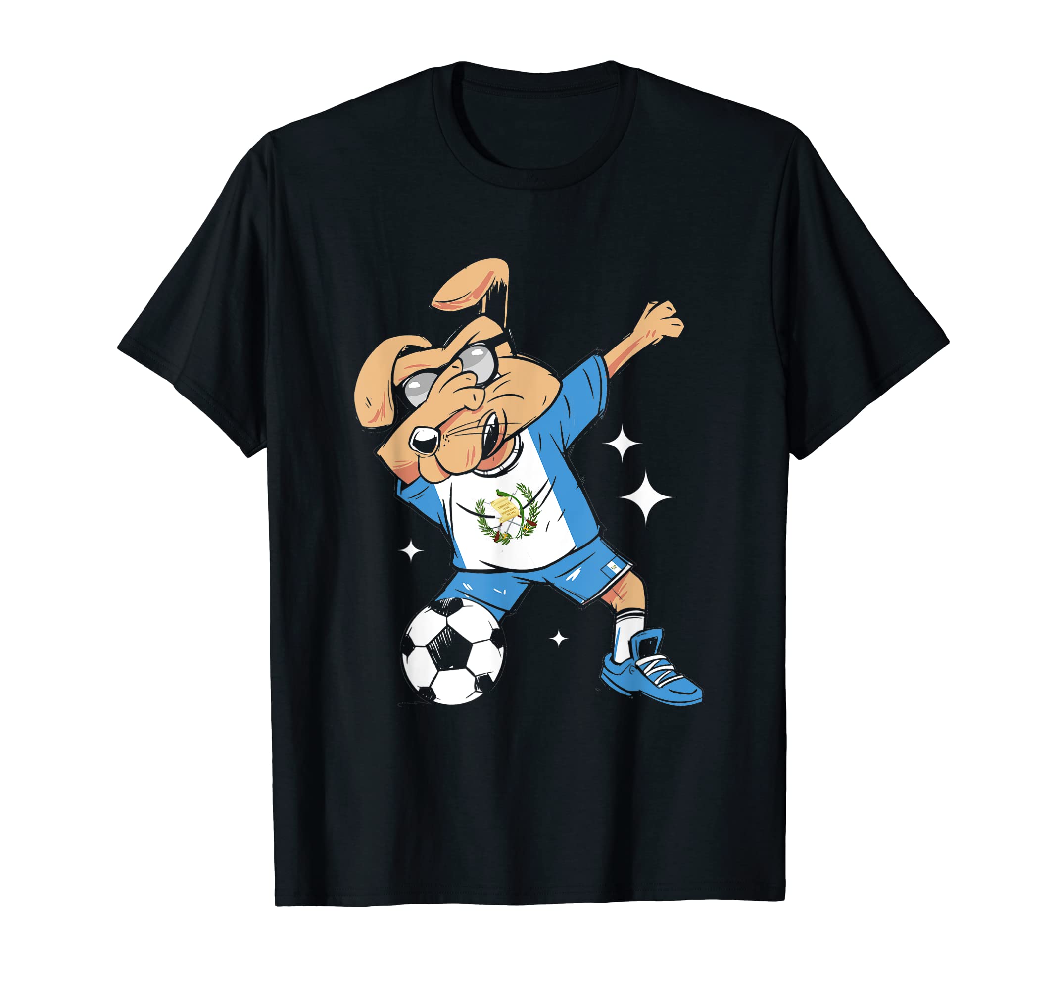 Guatemala Flag Dabbing Dog Football T-Shirt - Fun Novelty Design Men Women - T-Shirt, Sweatshirt, Hoodie