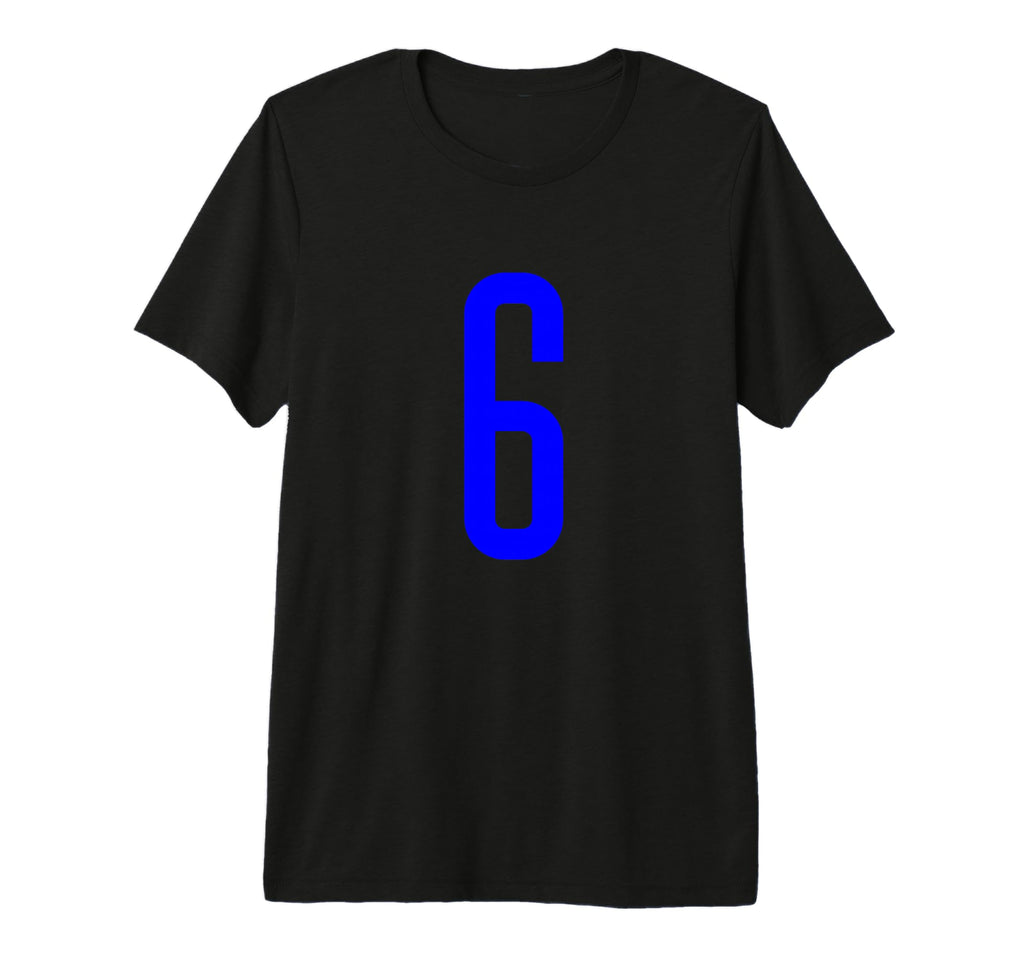 Blue Sport Team Number 6 Tri Blend T-Shirt - Unique Graphic Men Women - T-Shirt, Sweatshirt, Hoodie