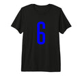 Blue Sport Team Number 6 Tri Blend T-Shirt - Unique Graphic Men Women - T-Shirt, Sweatshirt, Hoodie