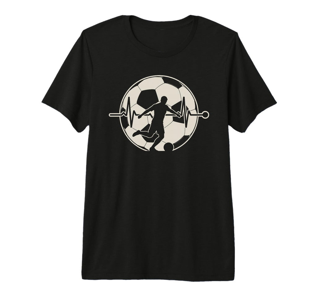 Heartbeat Football Soccer Player Tri T-Shirt - Casual Everyday Wear Unisex - T-Shirt, Sweatshirt, Hoodie