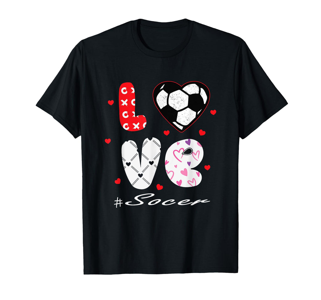 Love Soccer Football Sport Hearts T-Shirt - Trendy Graphic for Adults - T-Shirt, Sweatshirt, Hoodie