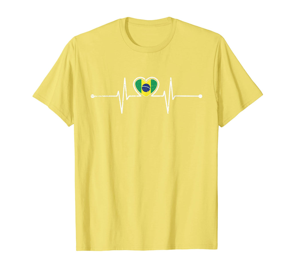 Brazil Soccer Heartbeat Brazilian T-Shirt - Unique Graphic Men Women - T-Shirt, Sweatshirt, Hoodie