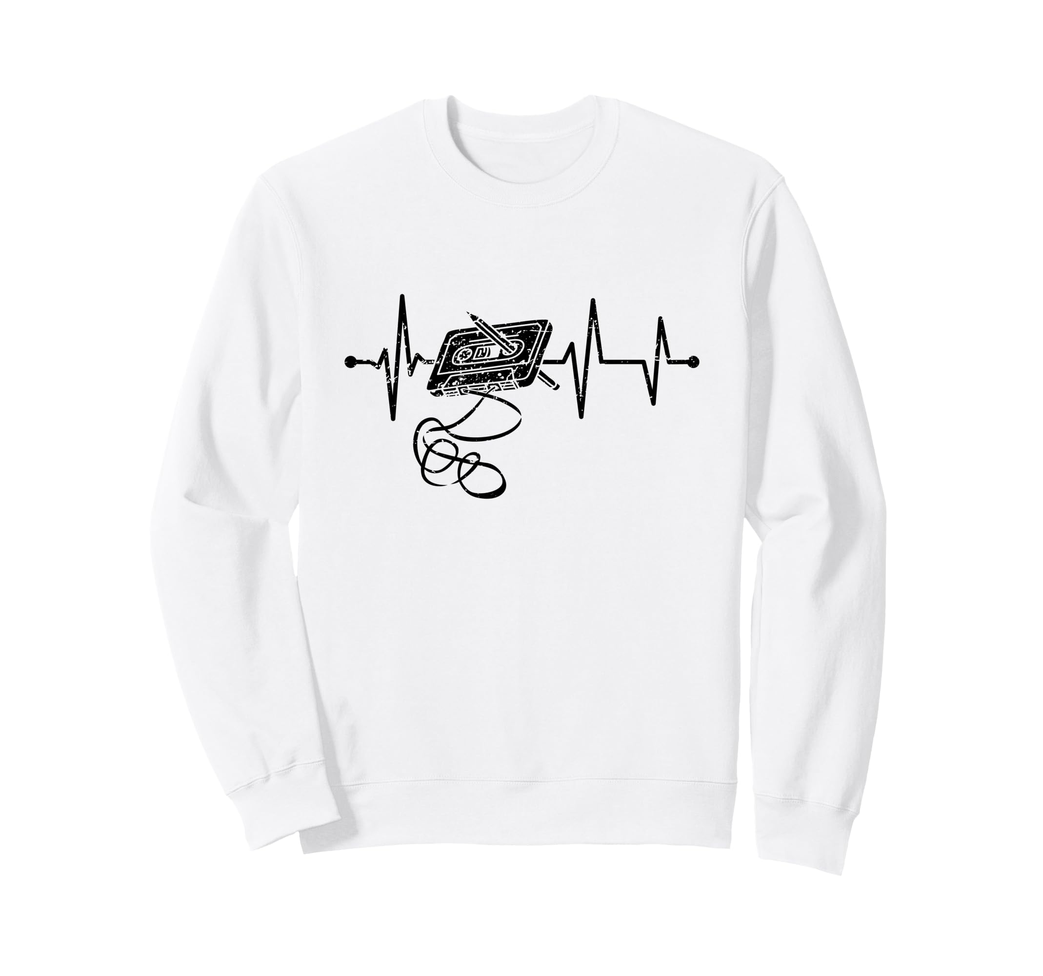 Music Cassette Heartbeat Mixtape Sweatshirt - Trendy Graphic for Adults - T-Shirt, Sweatshirt, Hoodie