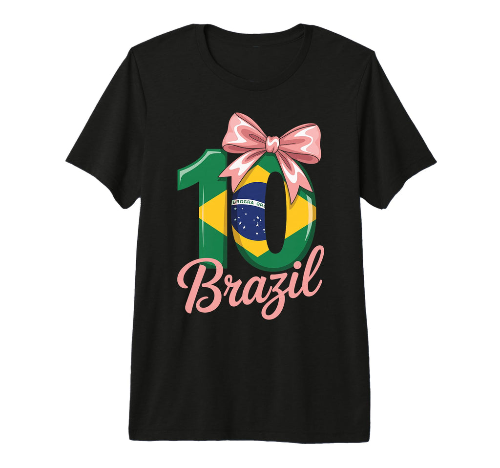 10 Brazil Birthday Number 10 Soccer T-Shirt - Graphic Print for Adults - T-Shirt, Sweatshirt, Hoodie