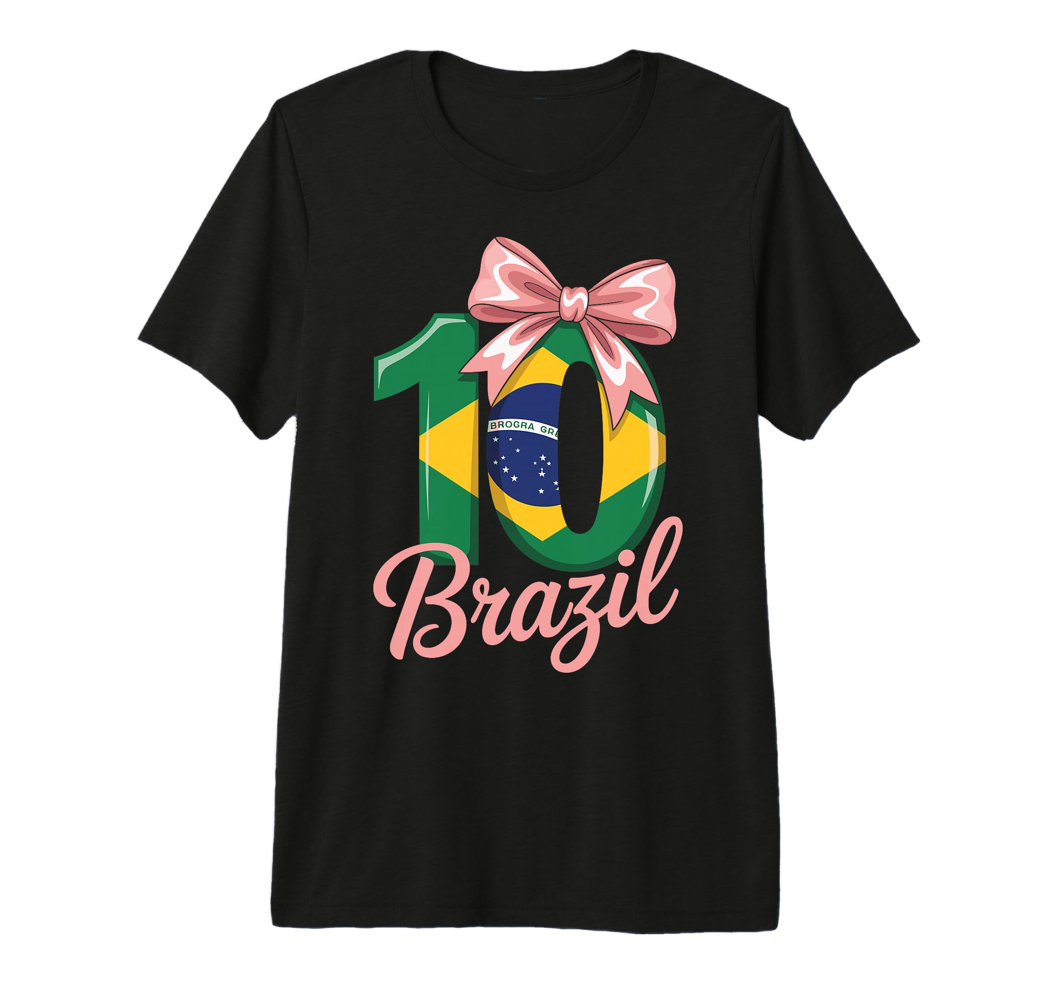 10 Brazil Birthday Number 10 Soccer T-Shirt - Graphic Print for Adults - T-Shirt, Sweatshirt, Hoodie