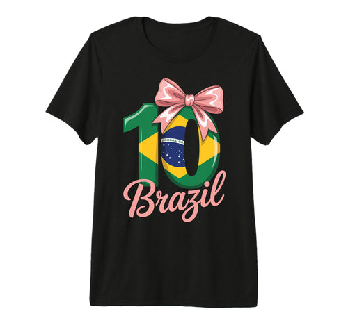 10 Brazil Birthday Number 10 Soccer T-Shirt - Graphic Print for Adults - T-Shirt, Sweatshirt, Hoodie
