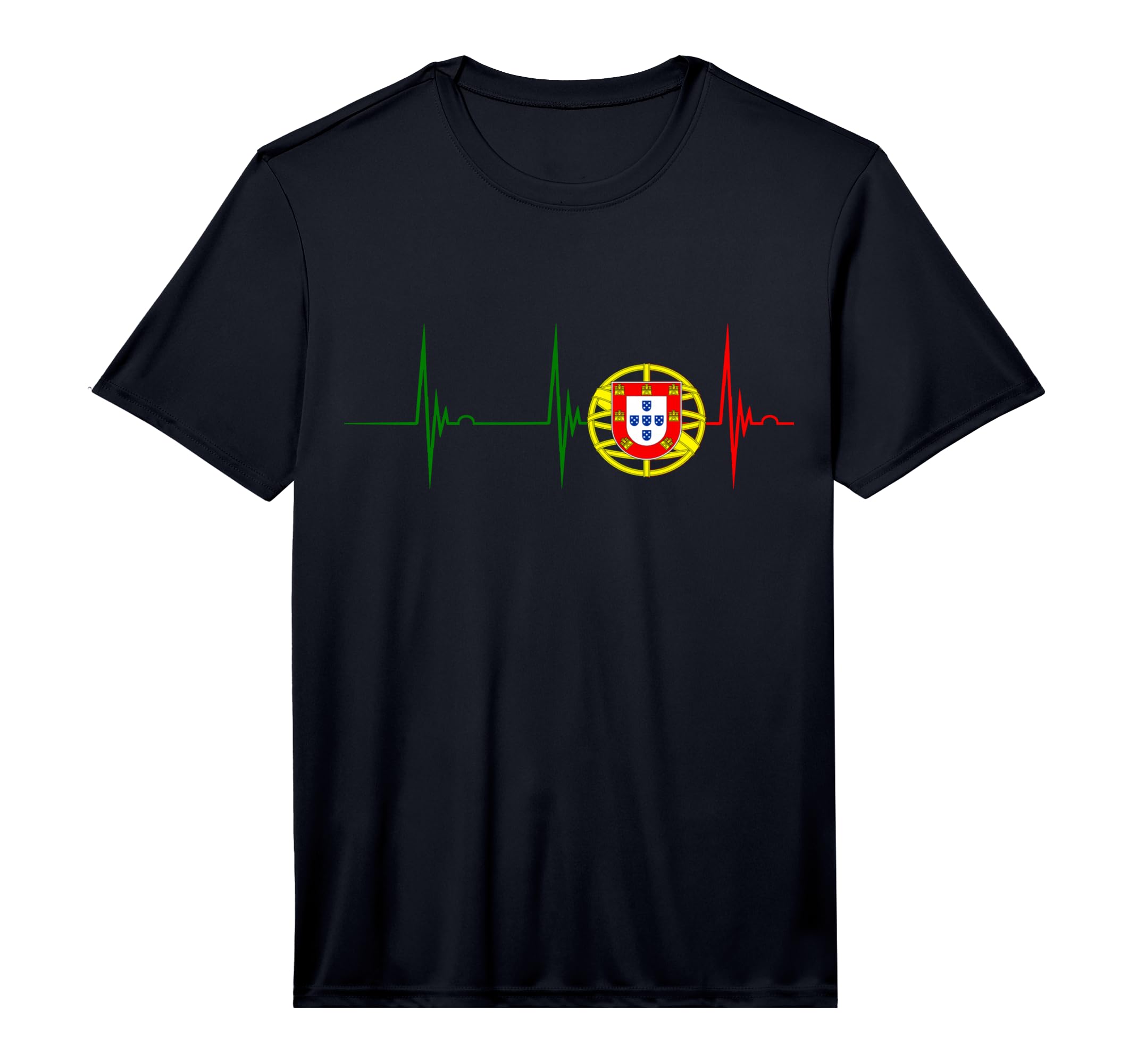 Portugal Heartbeat Ekg Pulse Portugal T-Shirt - Novelty Apparel Unisex - T-Shirt, Sweatshirt, Hoodie