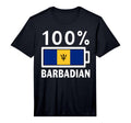 Barbados Flag 100 Barbadian Battery T-Shirt - Novelty Apparel for Adults - T-Shirt, Sweatshirt, Hoodie