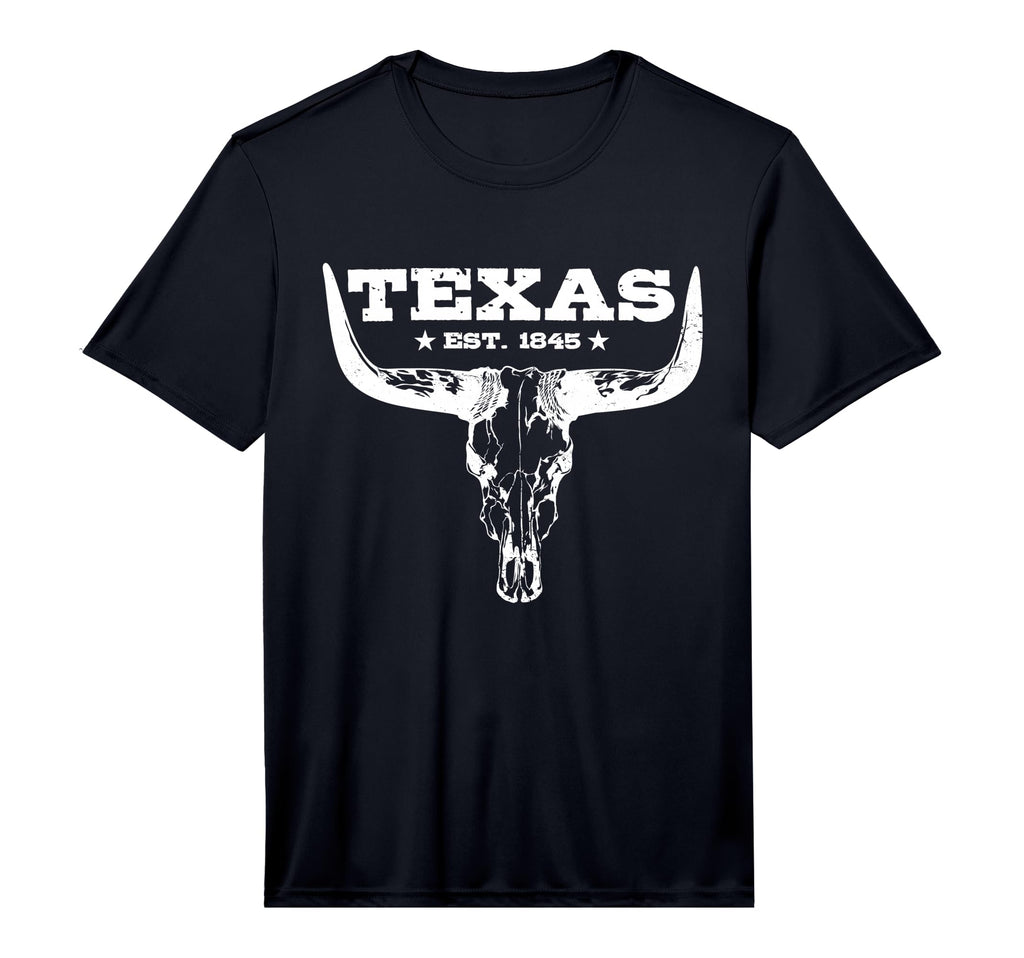 Texas Distressed Est 1845 Longhorn T-Shirt - Fun Novelty Design Men Women - T-Shirt, Sweatshirt, Hoodie