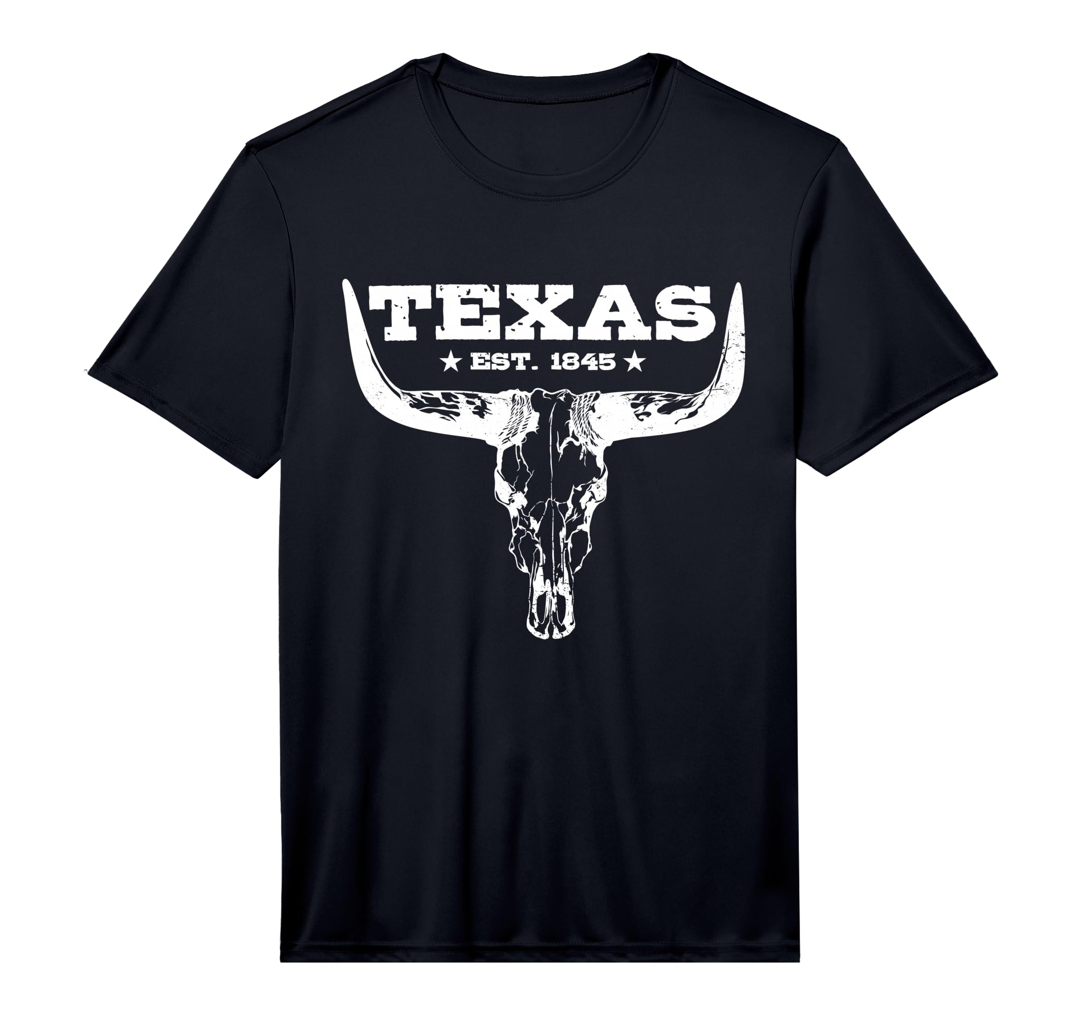 Texas Distressed Est 1845 Longhorn T-Shirt - Fun Novelty Design Men Women - T-Shirt, Sweatshirt, Hoodie