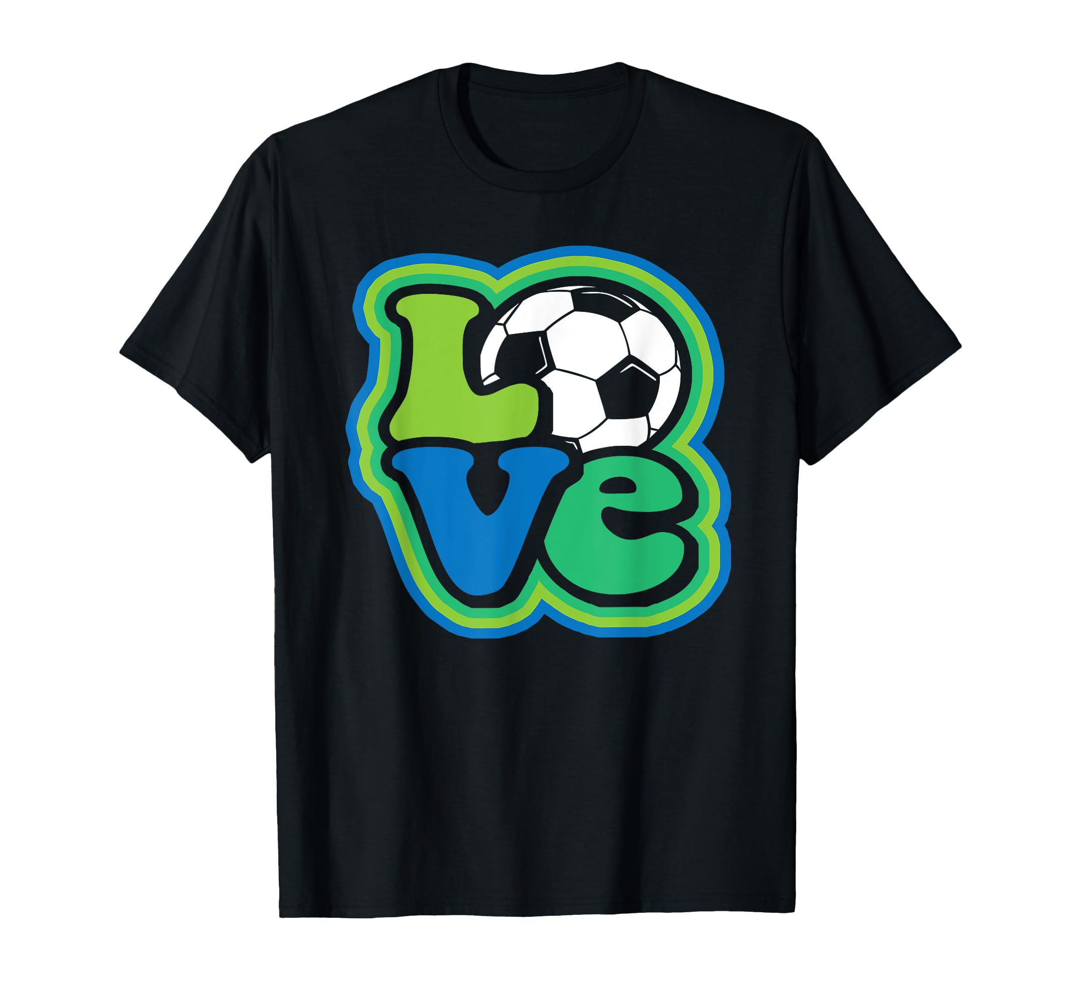 Soccer Love Teen Blue Green T-Shirt - Custom Art Print for Adults - T-Shirt, Sweatshirt, Hoodie