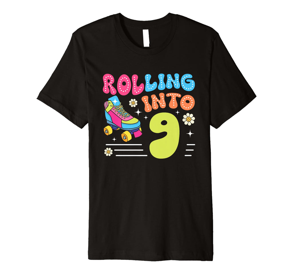 Rolling Into 9 Year Old 9Th Roller T-Shirt - Custom Art Print Men Women - T-Shirt, Sweatshirt, Hoodie