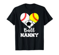 Ball Nanny Heart Funny Baseball T-Shirt - Aesthetic Graphic Men Women - T-Shirt, Sweatshirt, Hoodie