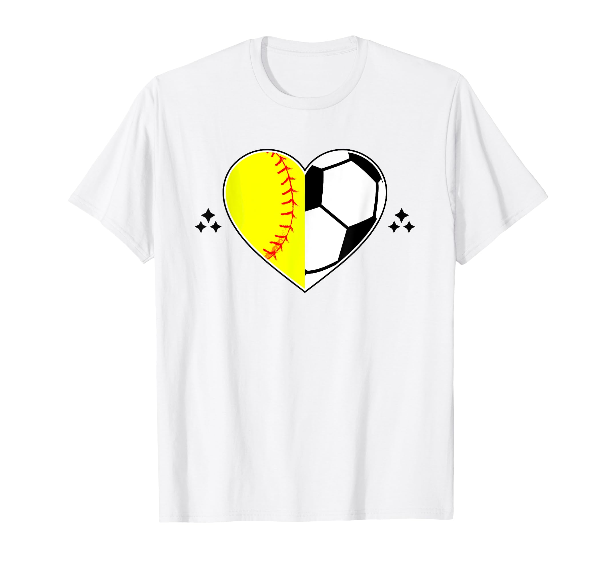Soccer And Softball Heart Catcher T-Shirt - Custom Art Print Unisex - T-Shirt, Sweatshirt, Hoodie