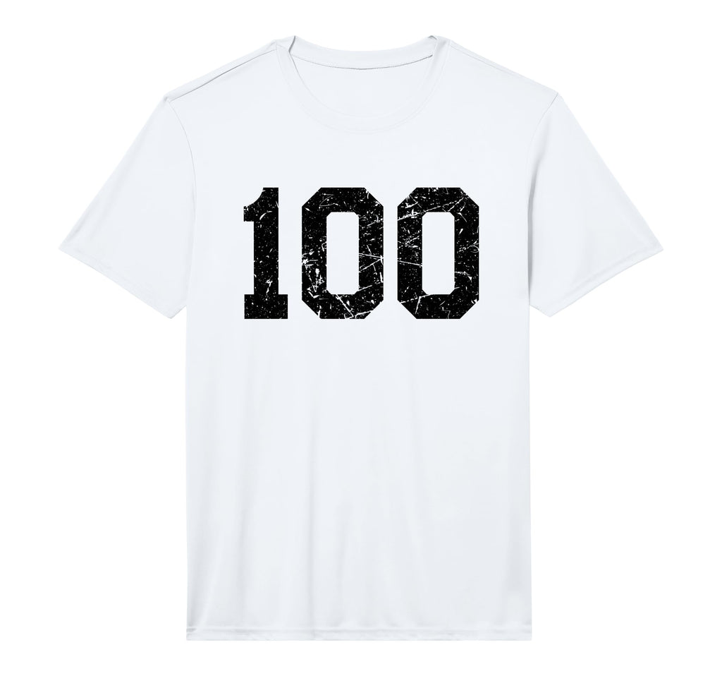 Black Distressed Sport Team Number 100 T-Shirt - Trendy Graphic Men Women - T-Shirt, Sweatshirt, Hoodie
