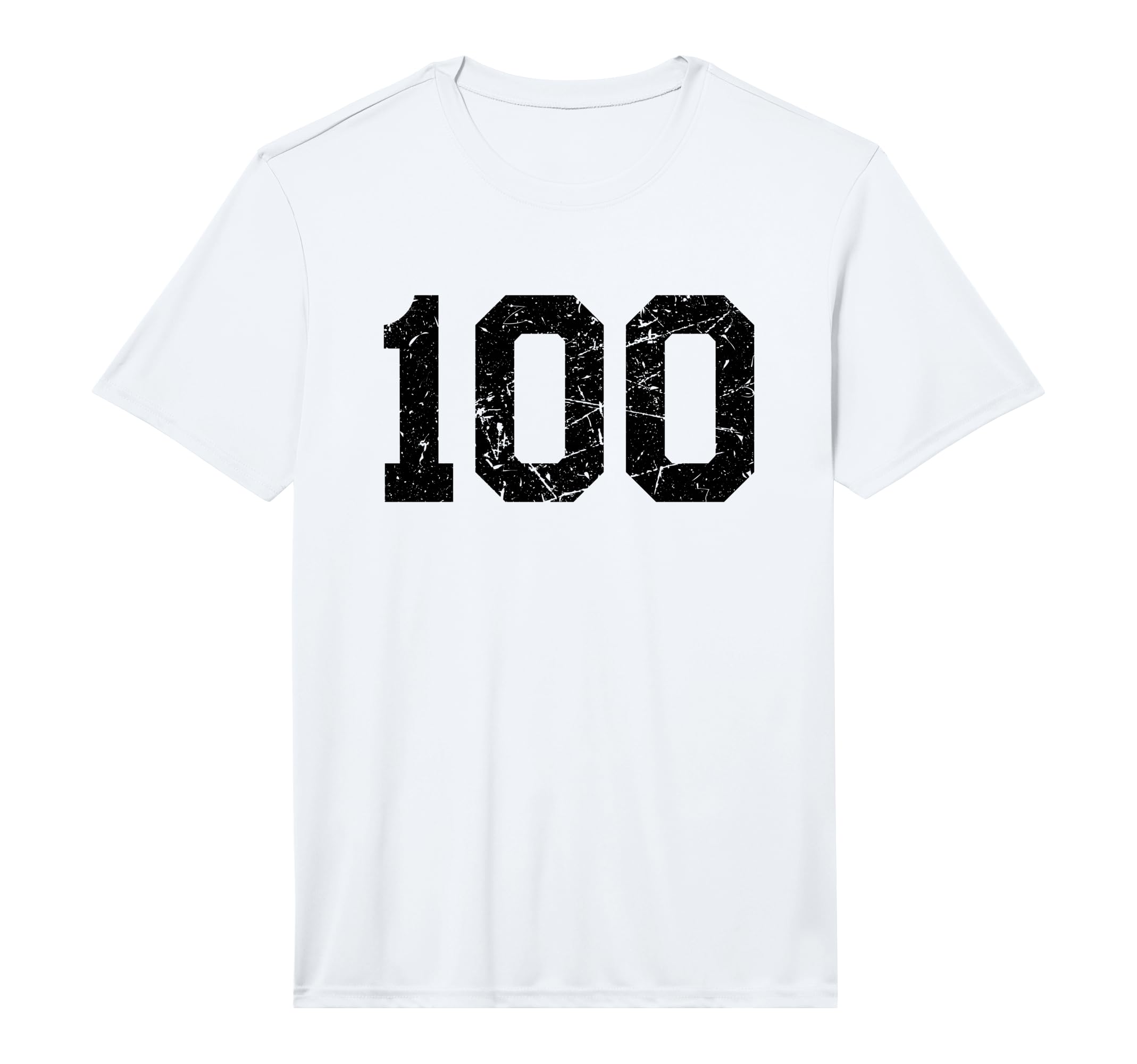 Black Distressed Sport Team Number 100 T-Shirt - Trendy Graphic Men Women - T-Shirt, Sweatshirt, Hoodie
