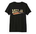 70S 80S Roller Skating Lets Roll Skate Tri T-Shirt - Trendy Graphic Unisex - T-Shirt, Sweatshirt, Hoodie