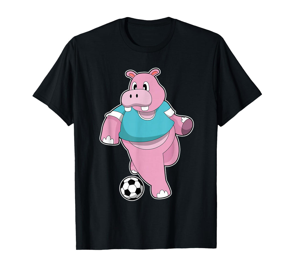 Hippo Soccer Player Soccer Sports T-Shirt - Fun Novelty Design for Adults - T-Shirt, Sweatshirt, Hoodie