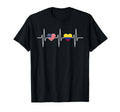 Usa Colombia Heartbeat America Colombian T-Shirt - Graphic Print Unisex - T-Shirt, Sweatshirt, Hoodie