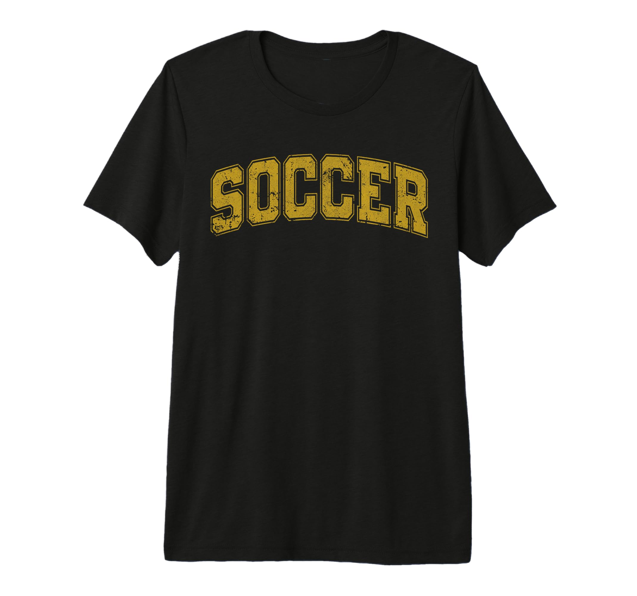 Soccer Varsity Yellow Text Tri Blend T-Shirt - Trendy Graphic Unisex - T-Shirt, Sweatshirt, Hoodie
